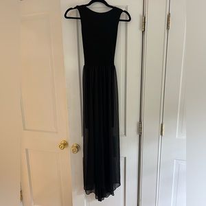 Alice + Olivia AIR Black Gown with Lace Overlay